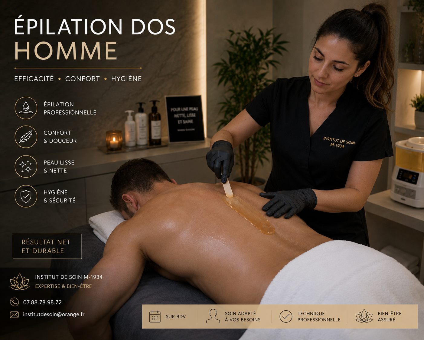 Épilation dos homme